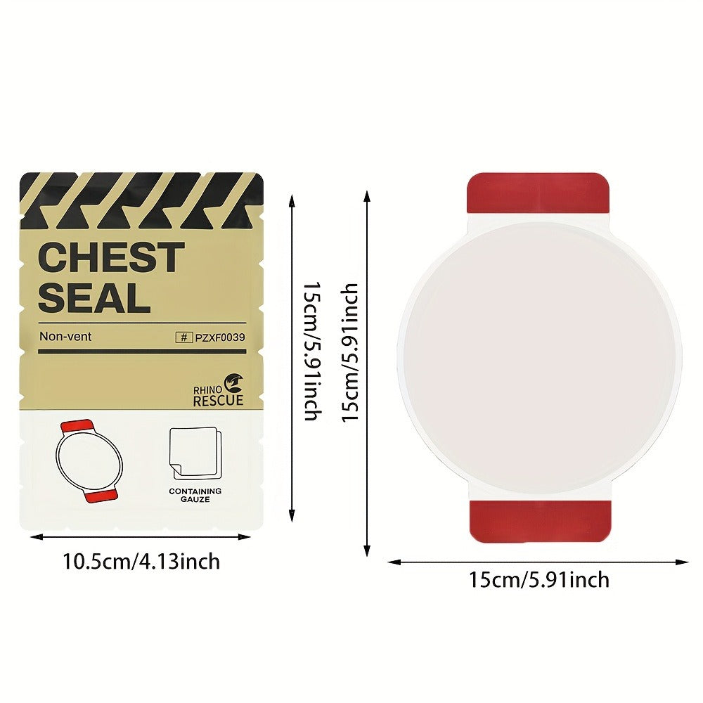 Non-Vented Chest Seal Emergency Trauma Dressing for Sucking Chest Wounds, Portable IFAK Medical Supply PA Nylon FSA HSA Eligible