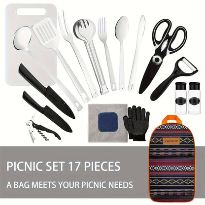 Camping Cookware Set Portable Lightweight Pot Pan Kit for Outdoor Hiking Picnic RV Travel Backpacking Camp Kitchen Cooking Gear Food-Grade