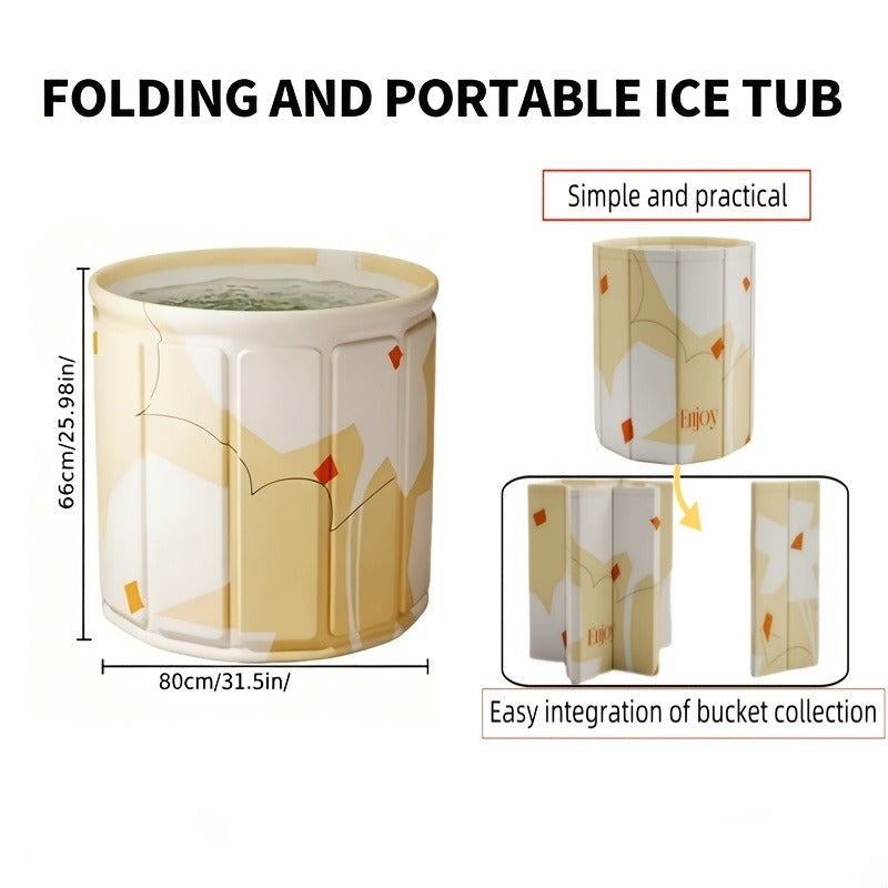 Thermal Insulated Bathtub Foldable Non-Inflatable for Adults – Hot & Cold Dual Use, Ice Bath Muscle Relief & Warm Soak