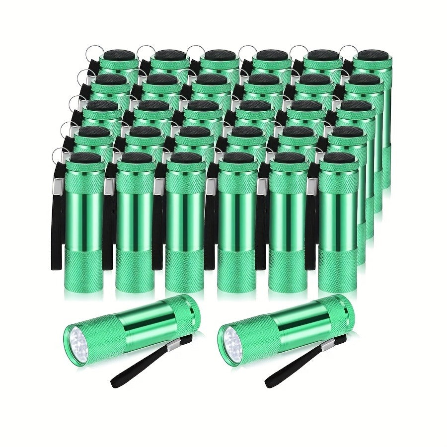 Flashlight 32-Piece Mini LED Bulk Set with Aluminum Bodies, Lanyards and Eight Color Assortments