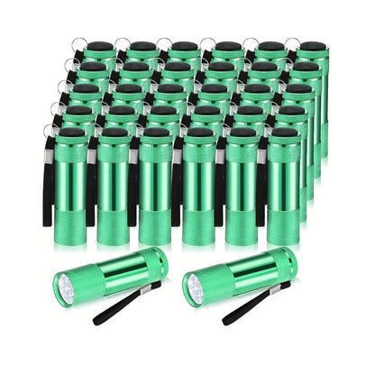 Flashlight 32-Piece Mini LED Bulk Set with Aluminum Bodies, Lanyards and Eight Color Assortments