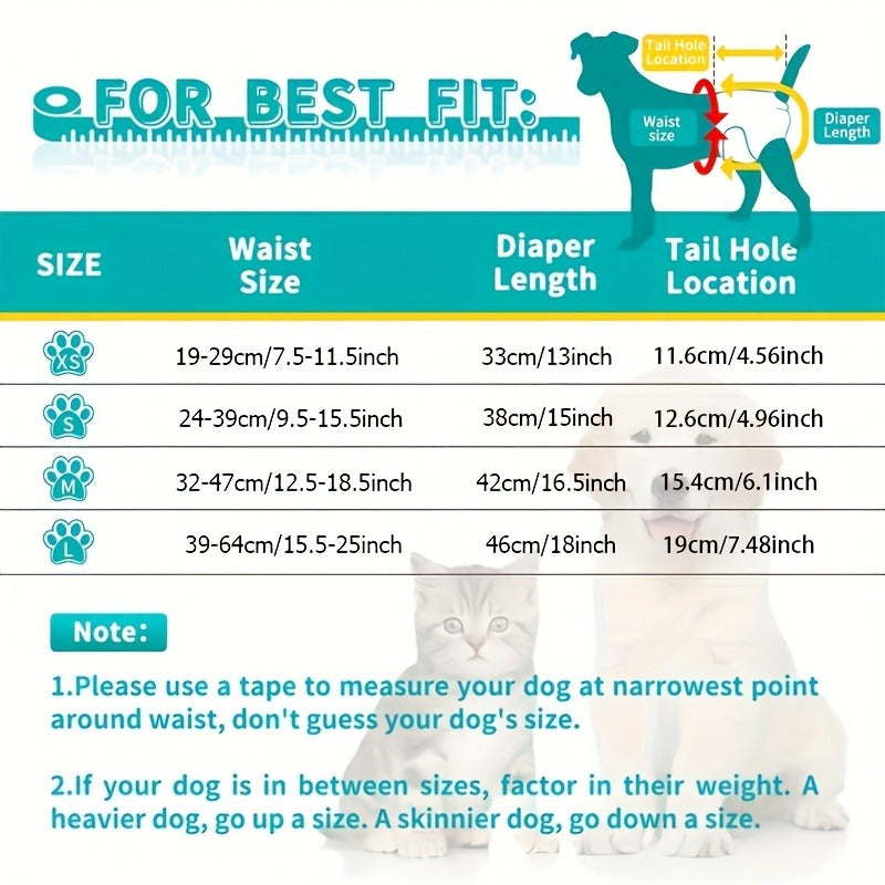 Washable Female Dog Diapers 3 Pack – Reusable Highly Absorbent Dog Period Panties for Heat Incontinence Puppy Training, XS S M L