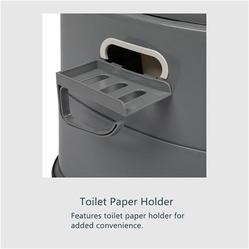 Extra Large Portable Toilet for Adults – Indoor Outdoor Commode with Detachable Inner Bucket & Removable Paper Holder