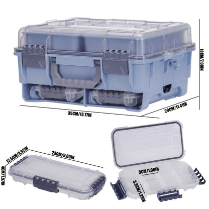 Fishing Tackle Box with Adjustable Dividers & Handle – Multi-Layer Large Capacity Portable Lure Storage Organizer for Hooks