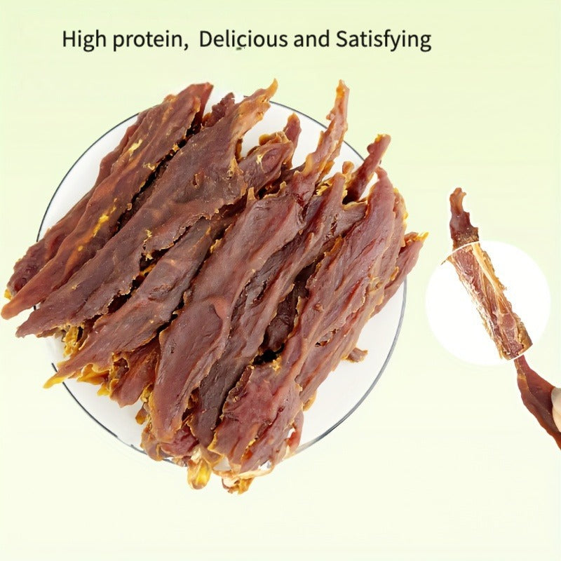 Dog Jerky Treats Chicken & Duck – High Protein Low Fat Natural Training Reward Snacks for Small Medium Large Dogs Easily Digestible