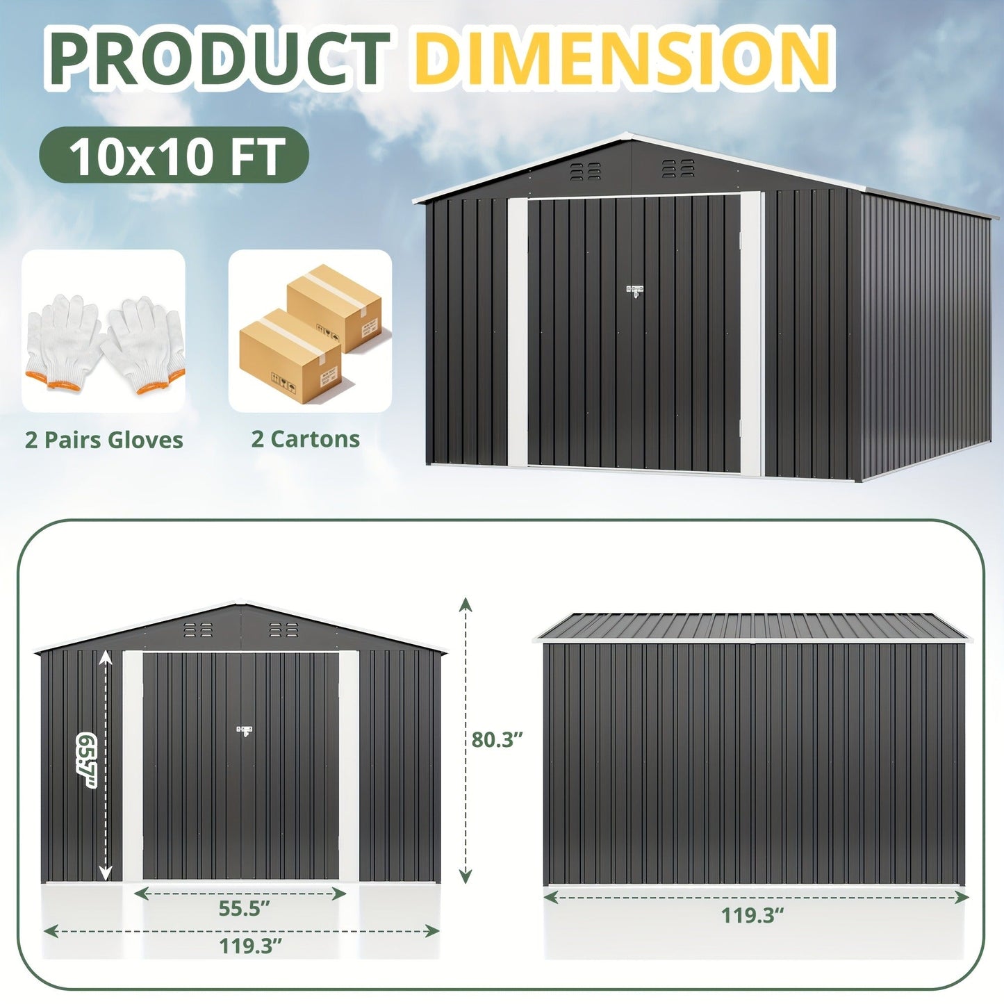 Polycarbonate Greenhouse Kit with Frame, for Garden, Patio and Yard Use, with the Listed Configuration