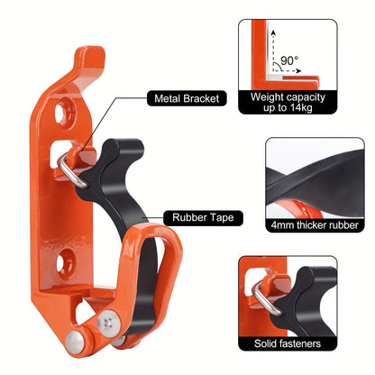 Roof Rack Shovel Mount 2-Pack – Metal Clamp Bracket Kit with Rubber Clamps, Quick Release Axe Holder for Roof Rack, Truck Bed, Boat