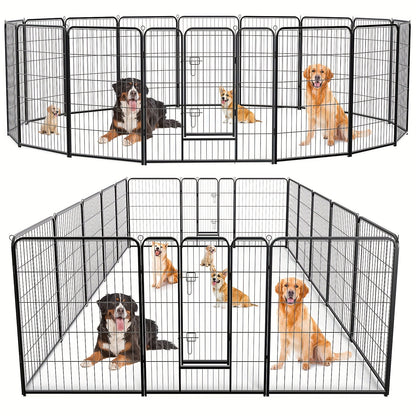 Dog Playpen Heavy Duty Foldable – 8 & 16 Panel Pet Exercise Pen for Large Medium Small Dogs, Portable Indoor Outdoor Puppy Pen for Yard