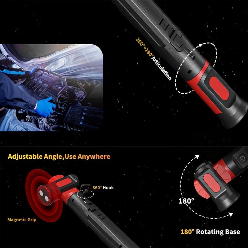 Long Bar Mechanic Work Light with Magnetic Base, Swivel Hooks and One- or Two-Piece Checkout Options