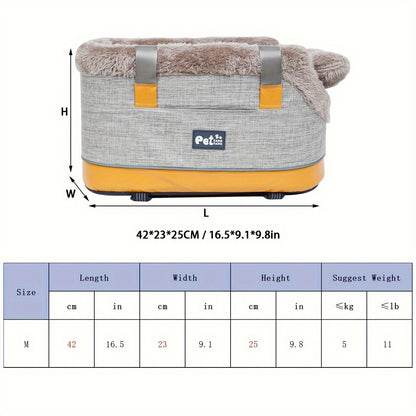 Pet Car Seat Carrier Bag Portable Safety Booster Seat for Dogs & Cats – Foldable Travel Bag with Car Pad, Secure Outing Bag