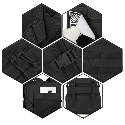 Hunting Rucksack Tactical Hiking Backpack Durable Polyester Multifunctional Camping Backpack with Utility Pocket Zipper Chest Adjustment