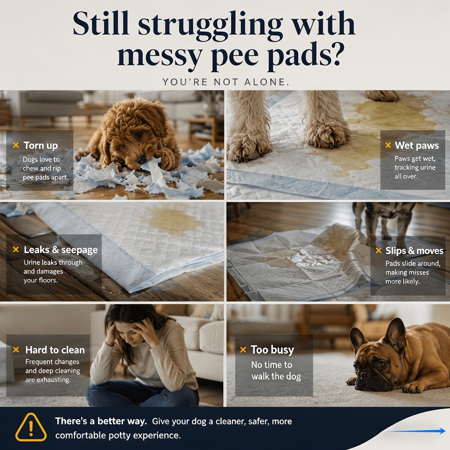 Indoor Dog Potty Tray with Removable Grating – Leak-Proof Puppy Training Toilet, Washable Pee Pad Holder for Apartments