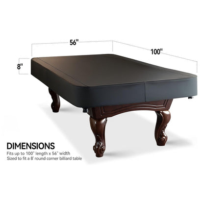 Leatherette Pool Table Cover 7 8 9FT Waterproof Tearproof Billiard Table Protector with Leg Cutouts Scratch-Resistant Easy-Clean Protective