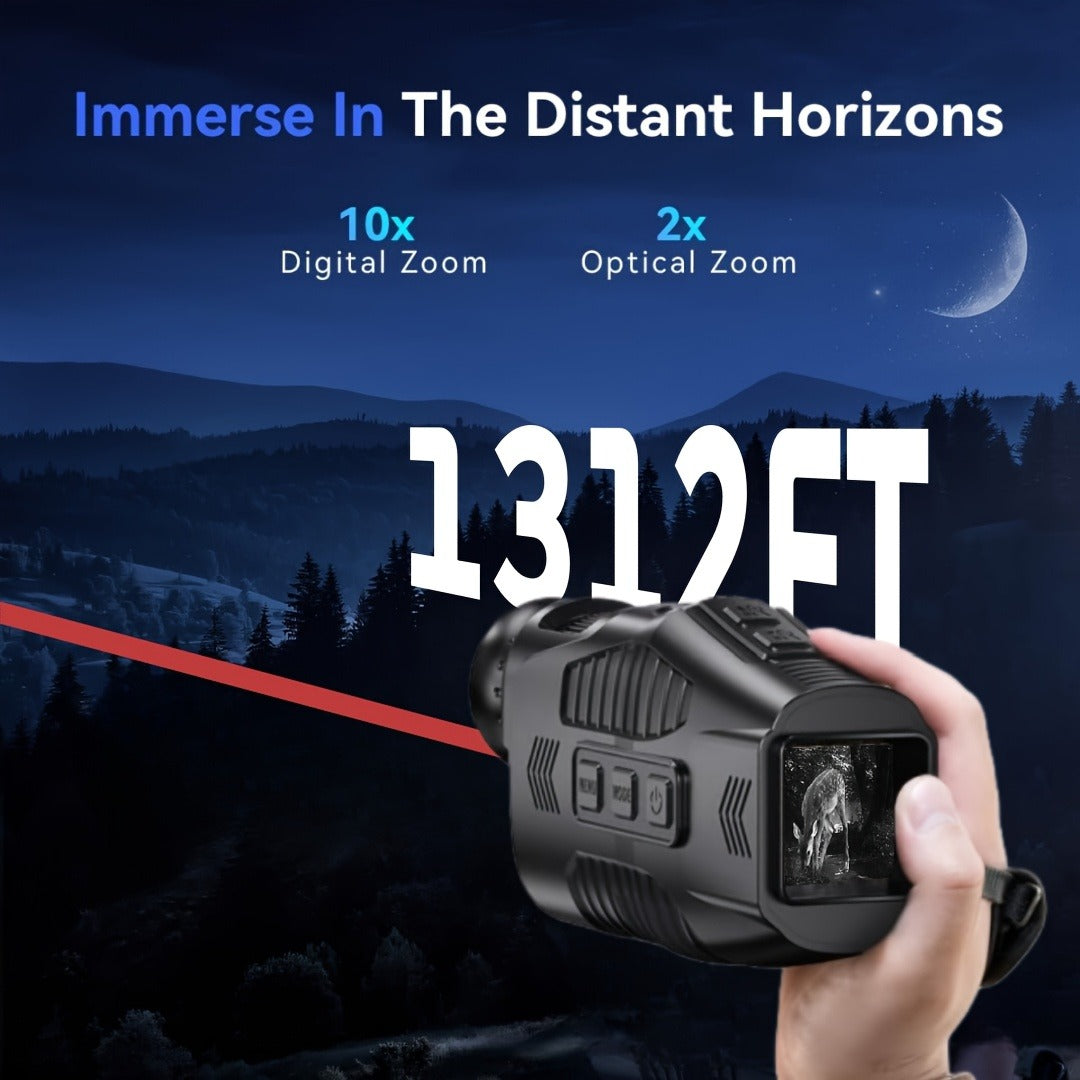 Night Vision Monocular with 850nm IR Illuminator, 5X Digital Zoom 2.5K FHD Camera 1.54" Display, Infrared Night Vision Scope for Hunting