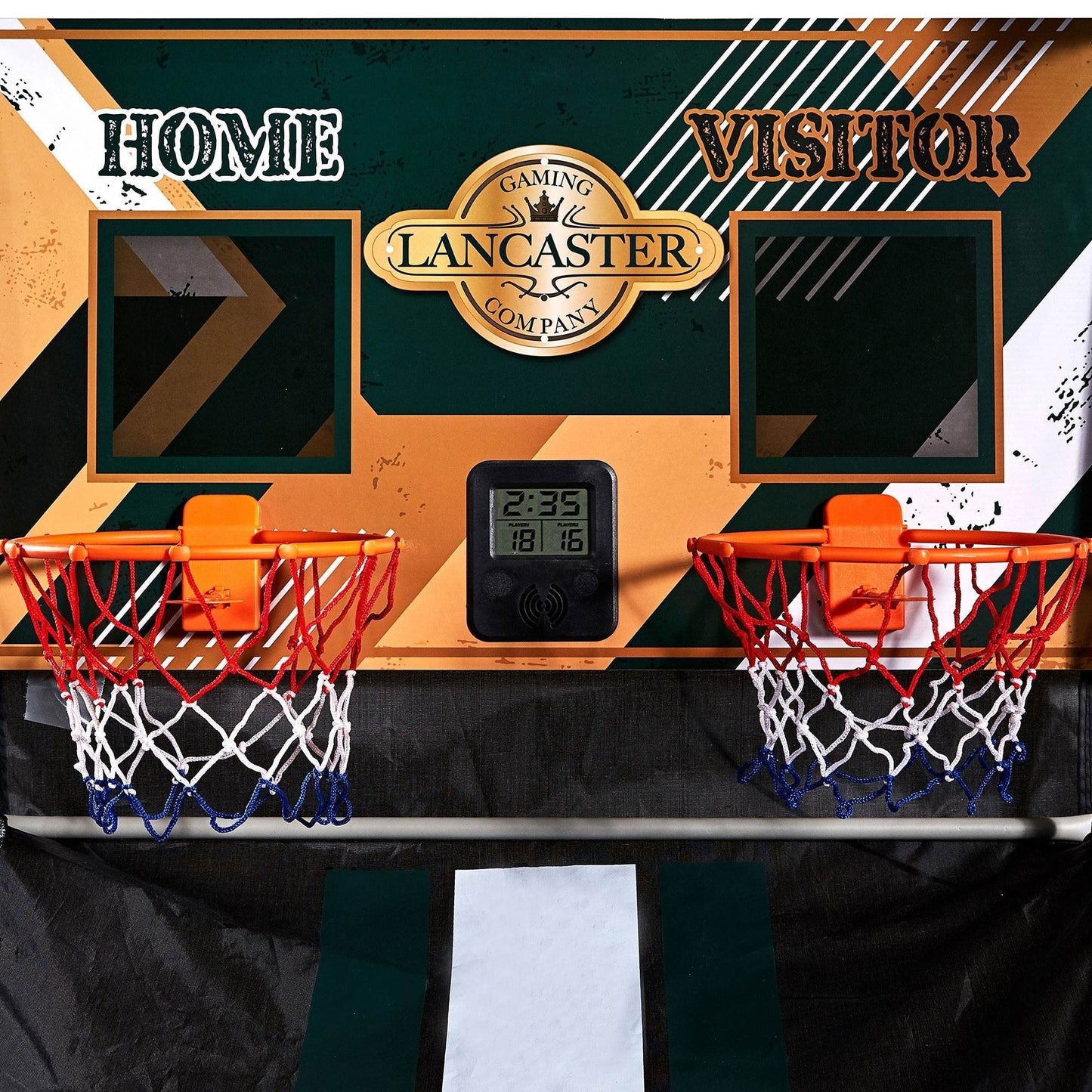 2 Player Indoor Basketball Arcade Game EZ Fold – Dual Hoop Shot Challenge with LED Scoring, 8 Game Modes, 3 Basketballs & Air Pump
