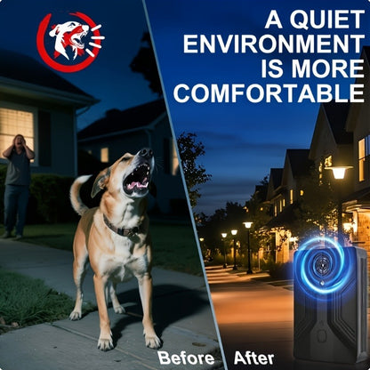 Ultrasonic Anti-Barking Device – Automatic Dog Bark Deterrent with 3 Frequency Modes & 50ft Range | Rechargeable 1500mAh