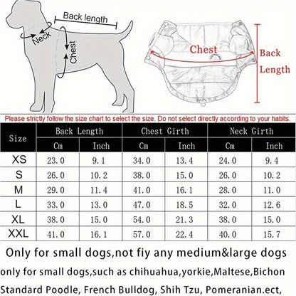 Dog Winter Coat Puffer Jacket Windproof Warm Padded Snow Vest for Small Breeds, Lightweight Outdoor Dog Clothes for Chihuahua Poodle