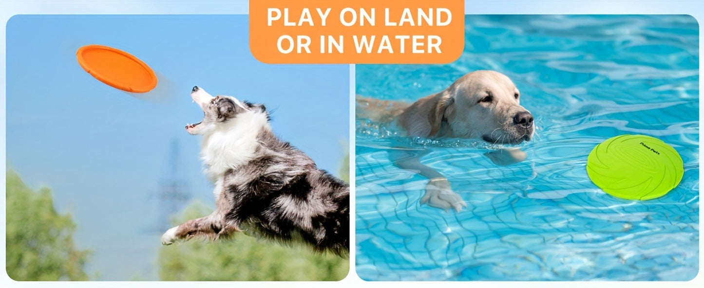 Dog Flying Disc 2-Pack 7 Inch – Natural Rubber Floating Frisbee for Dogs, Outdoor Fetch & Water Toy for Pool Beach Training