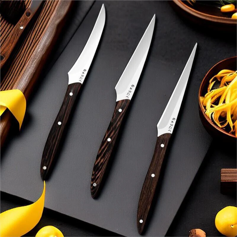 3-Piece Carving Knife Set Fixed Blade Whittling Knives – Portable Multifunctional Peeling Knife with Anti-Slip Outdoor Log Handle