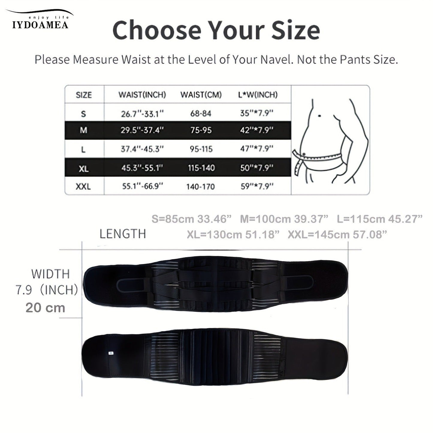 Lumbar Support Belt with 6 Stays & 16-Hole Mesh – Breathable Back Brace for Men Women, Anti-Skid Waist Support for Work