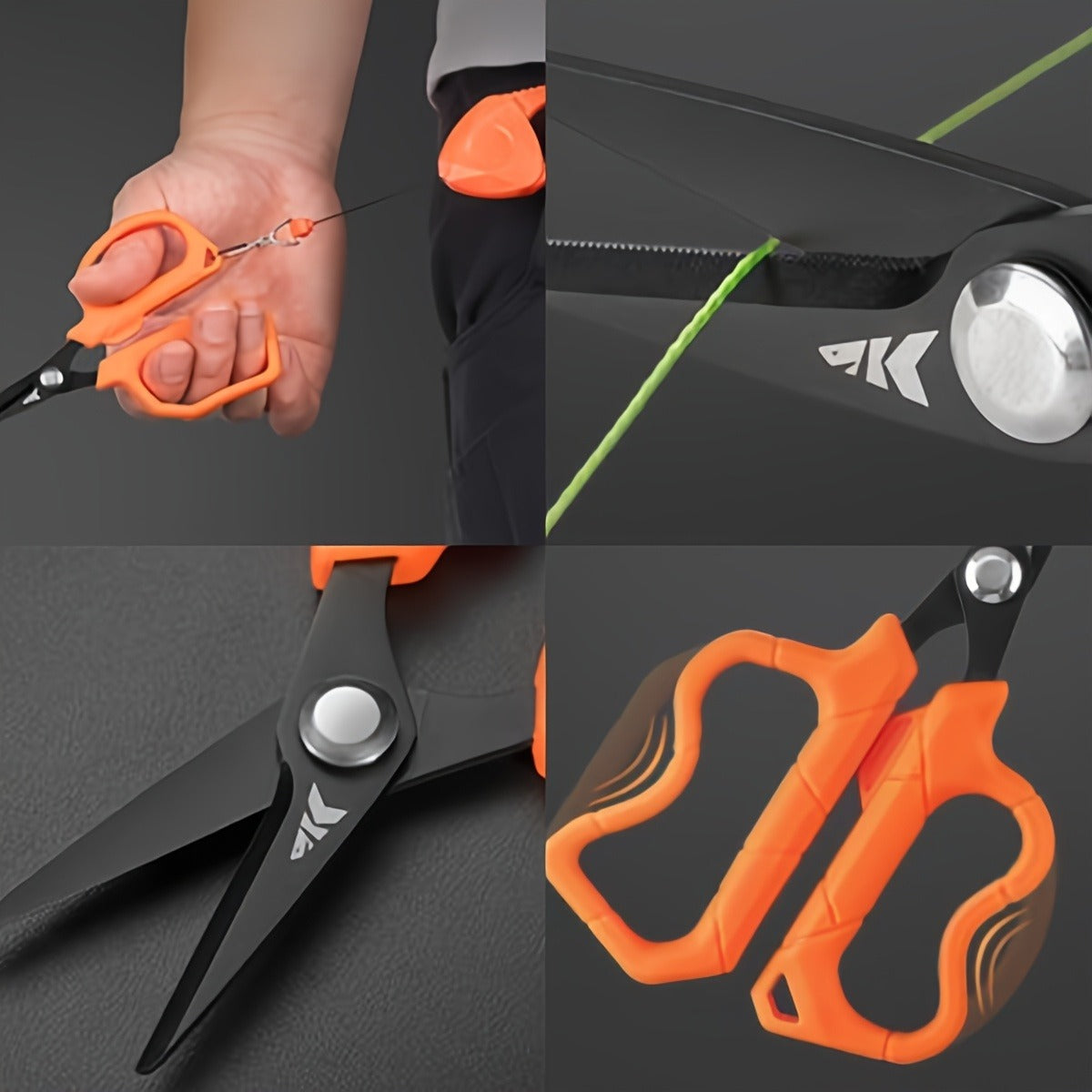 Fishing Tool Kit 6-Piece Corrosion Resistant Pliers Fillet Knife Fish Lip Gripper Braid Scissors Tool Retractor with Lanyard Fishing Gifts