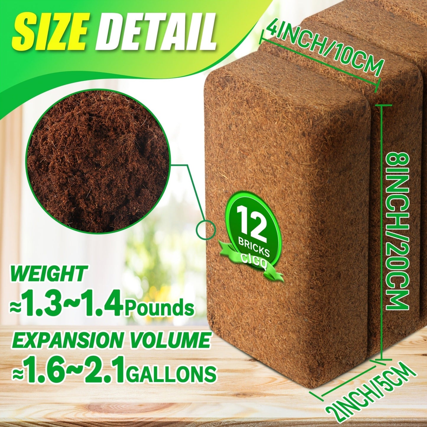 Coco Coir Bricks for Plants 1.32 LB Each Low EC pH Balanced