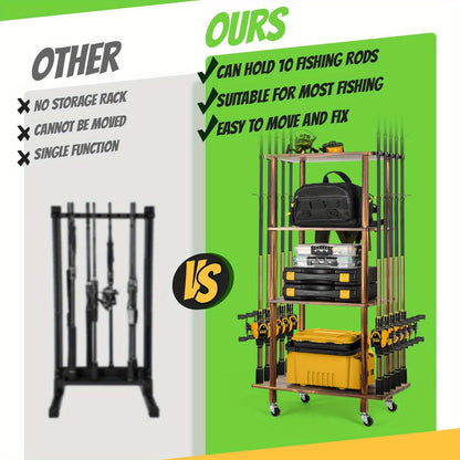 Rolling Storage Rack 3 & 4 Tier Cylindrical Mobile Organizer with Wheels – Freestanding Bathroom Kitchen Bedroom Shelf Tower