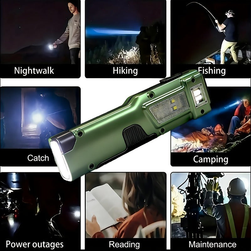 Flashlight 2-Piece EDC Set with Eight Modes, USB-C Charging, Digital Display and Mini Backup Light