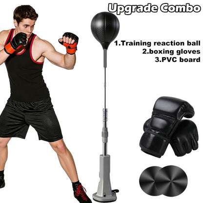 Adjustable Floor-Standing Boxing Reflex Ball with Four Equipment Options and 143–165 cm Height Range