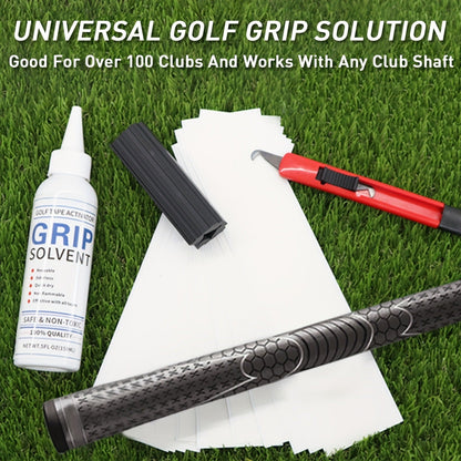 Golf Club Regripping Kit with 5 oz Solvent, 15 Tape Strips, Hook Knife and Rubber Vise Clamp