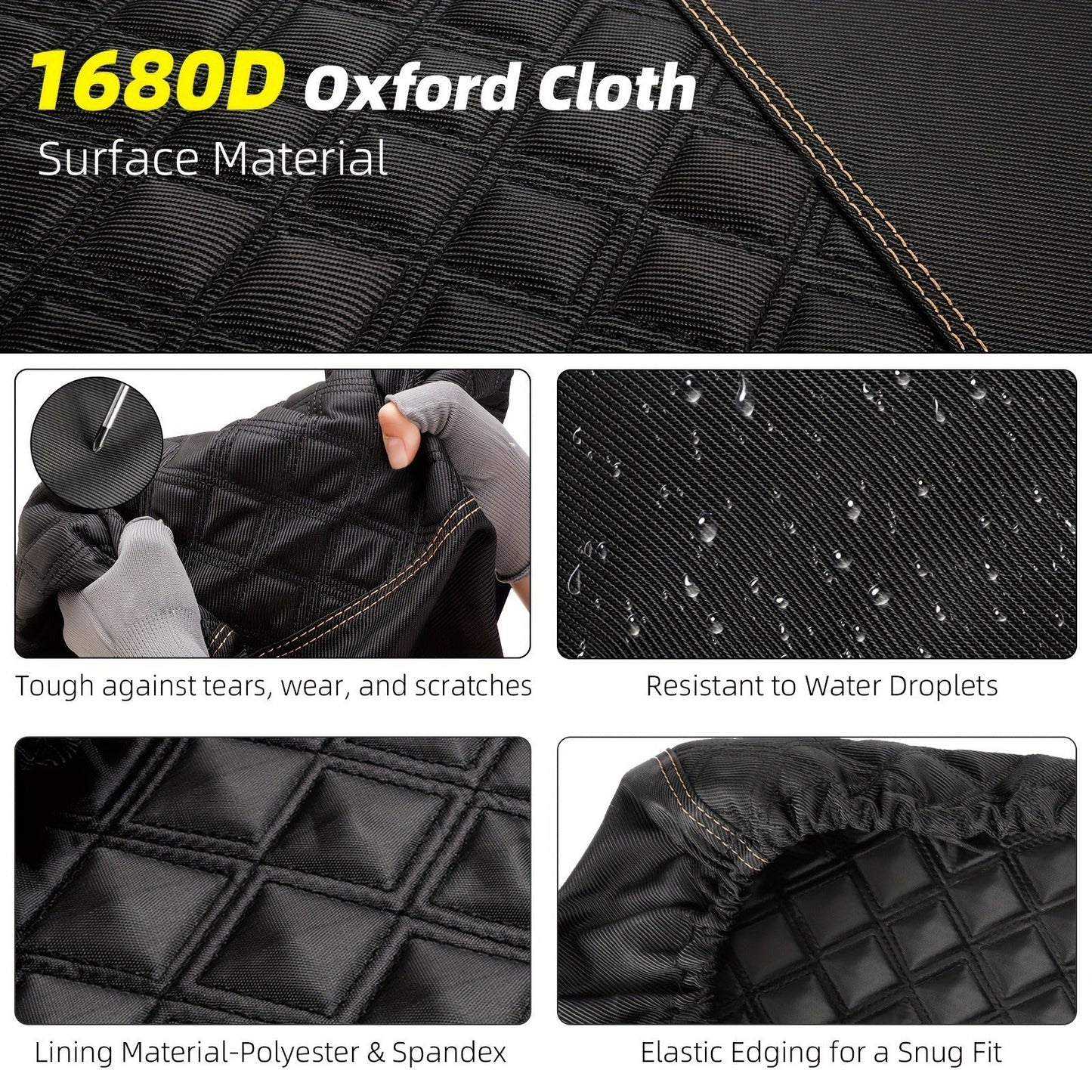 Golf Cart Seat Covers for Club Car Precedent Front Seat 1680D Oxford Cloth No Drilling Required Breathable Washable Air Dry Soft Protective