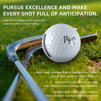 Golf Balls 3-Ply PU Cover with Soft Feel & High Visibility Colors, Professional Distance Golf Ball for Competitive Play and Training