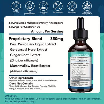 Yeast Supplement Drops for Dogs & Cats – No Odor Formula with Pau D’Arco Bark & Goldenseal Herb Liquid Extract | Easy-to-Use Pet Antifungal