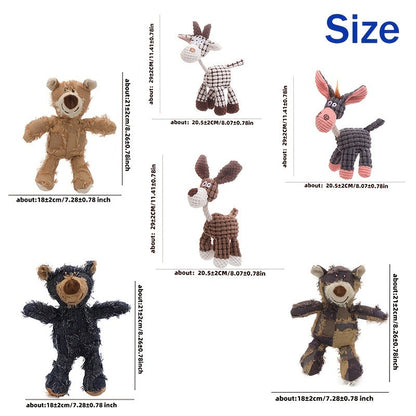 Dog Toys Six-Piece Stuffless Soft Plush Assortment for Small, Medium and Large Dogs and Puppies