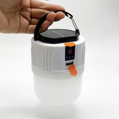 Solar Camping Lantern Four-Pack with USB-C Charging, Three Lighting Modes, Power Display and Carry Handles