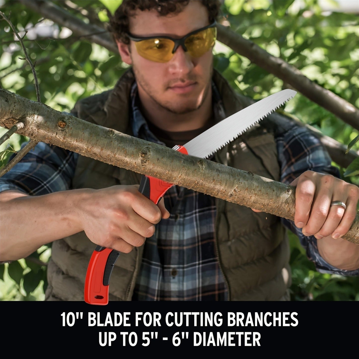 Folding Saw Portable Pruning 7-Inch SK5 Blade Collapsible Manual Wood Cutting Saw for Camping, Survival