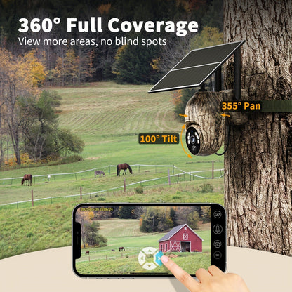 4G Cellular Game Camera Solar Powered – 2K Live View, 0.02s Motion Trigger, Night Vision, No WiFi Needed for Hunting & Wildlife