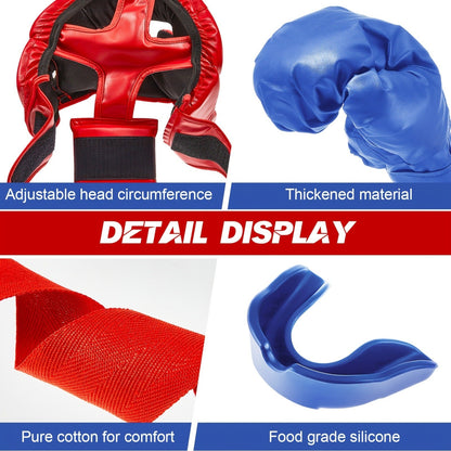 Boxing Kit Set 14pcs – 2 Pairs 16oz Boxing Gloves, Headgear, Hand Wraps & Mouthguards for Adults & Youth Beginners