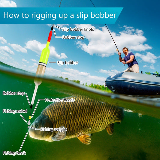 Wooden Fishing Floats 12-Pack – 6 Sizes Slip Bobber Set for Crappie, Bluegill, Trout, Bass, Panfish, Catfish & Walleye | Freshwater Fishing
