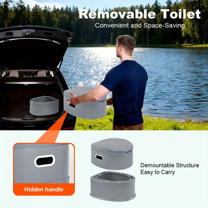 Portable Camping Toilet Extra Large for Adults – Indoor Outdoor Commode with Detachable Inner Bucket & Removable Paper Holder