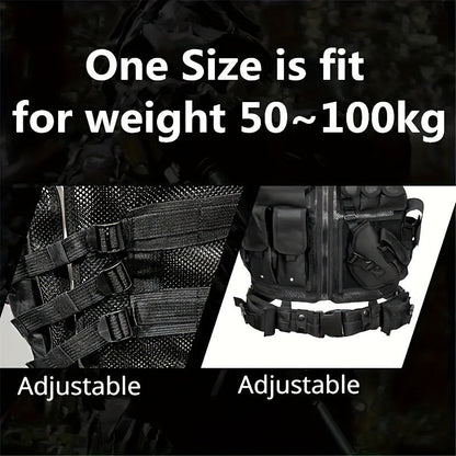 Tactical Fishing Vest with Quick Release – Lightweight Breathable Multi-Pocket Outdoor Vest for Men Camping Hiking Hunting Training