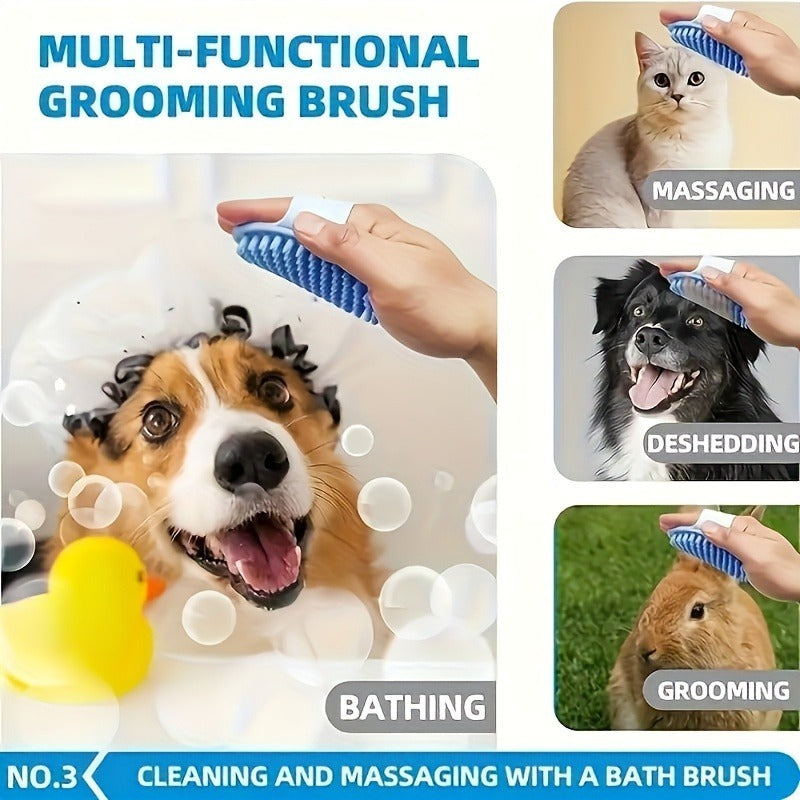 Dog Grooming Kit Set 6pcs – Pet Brush, Microfiber Towel, Washing Gloves & Shedding Tool, No Power Required