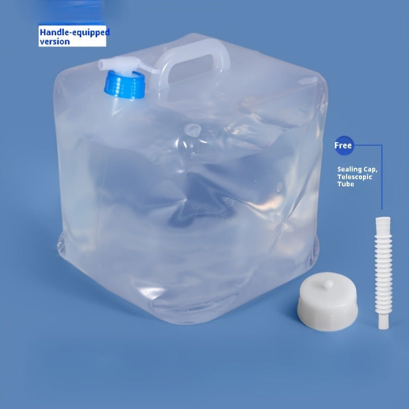 Foldable Water Storage Container 5.28 Gallon, Food-Grade BPA-Free Collapsible Water Jug with Spigot & Handle