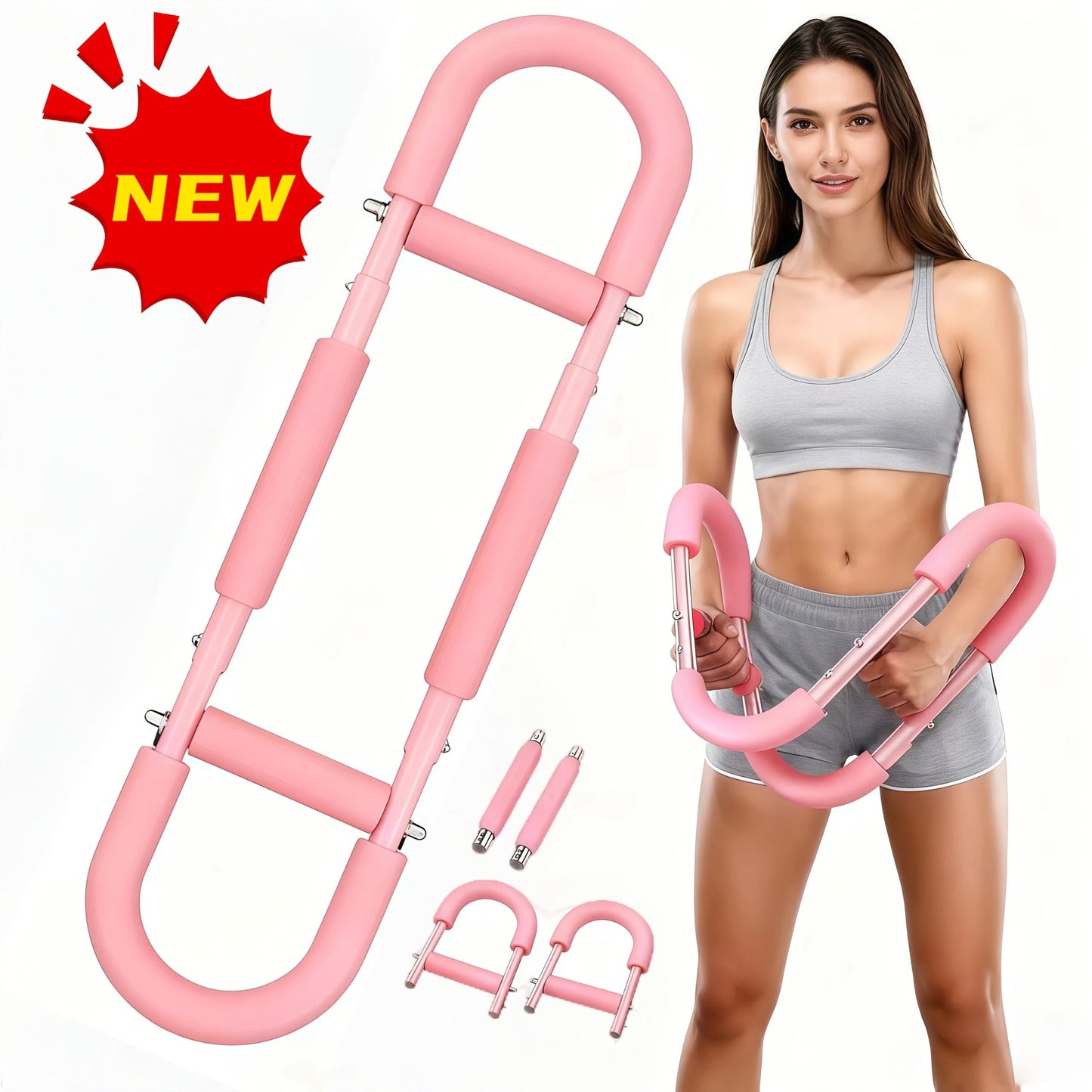 Arm Strength Trainer Three-Bar Chest Expander, Adjustable Multi-Level Resistance, Portable Detachable Forearm & Chest Workout Device