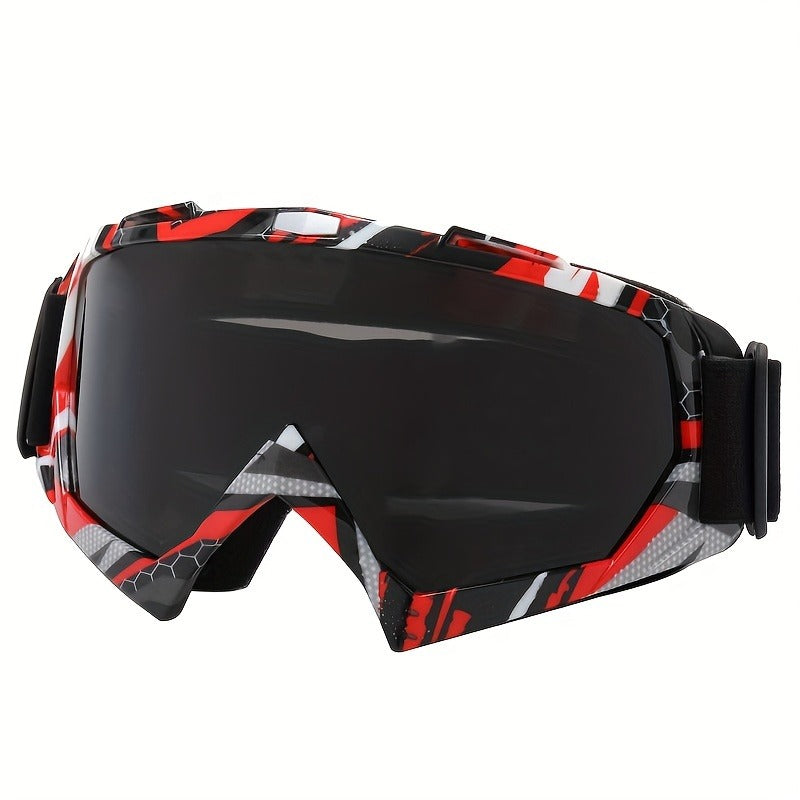 Patterned-Frame Ski Goggles with Four Red, Blue-Film, Clear and Black Lens-Finish Options for Winter Sports