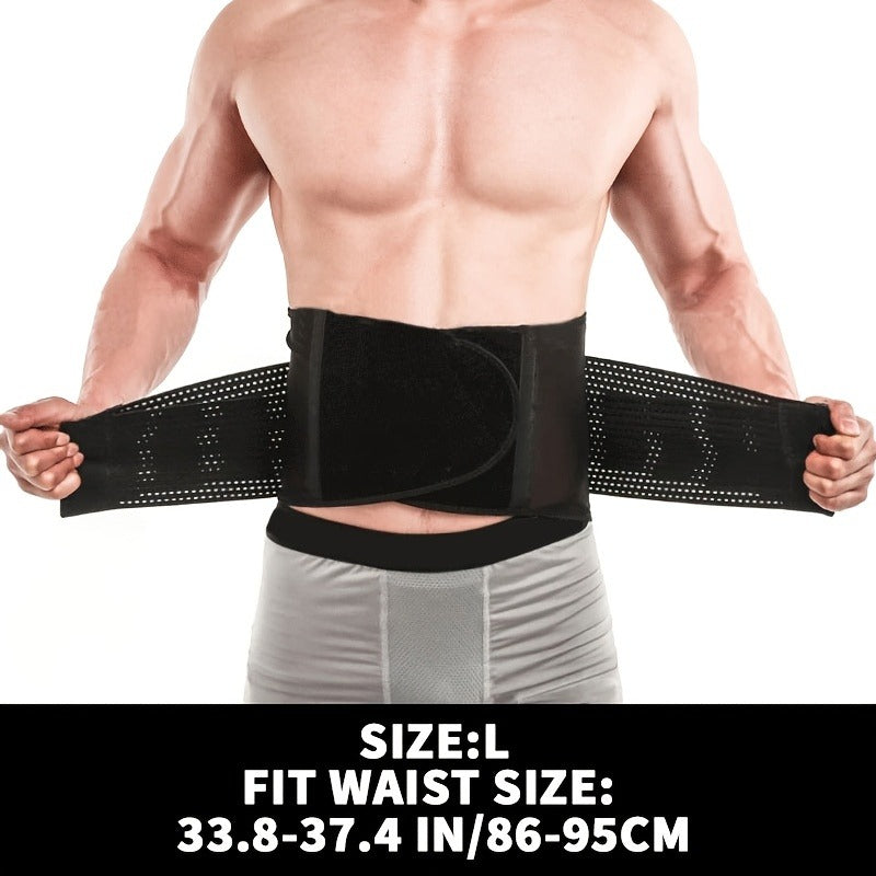 Weightlifting Belt for Men Women – Adjustable Gym Waist Support Belt with Hook-and-Loop Closure, Breathable Polyester Back Brace