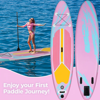 Inflatable Stand-Up Paddle Board in 10, 11 or 12-Foot Lengths with Five Colors and Three-Fin Layout