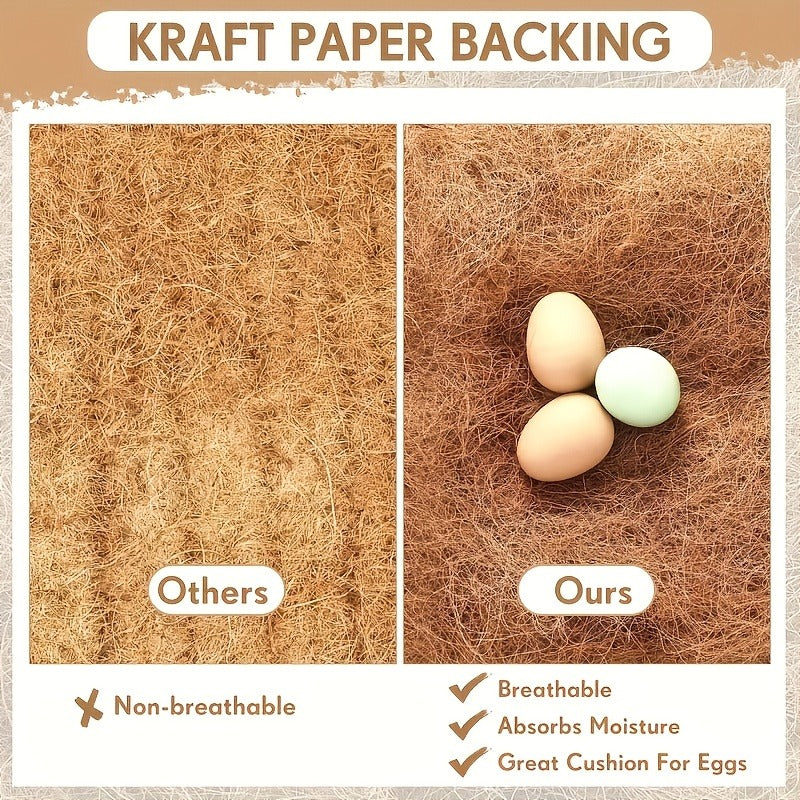 Chicken Coop Nesting Box Pads 12x12" – Natural Egg-Laying Bedding Material for Hen House, Reusable Nest Box Liner for Most Chicken Coops