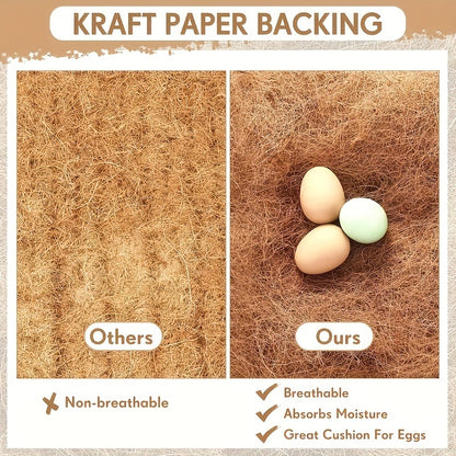 Chicken Coop Nesting Box Pads 12x12" – Natural Egg-Laying Bedding Material for Hen House, Reusable Nest Box Liner for Most Chicken Coops