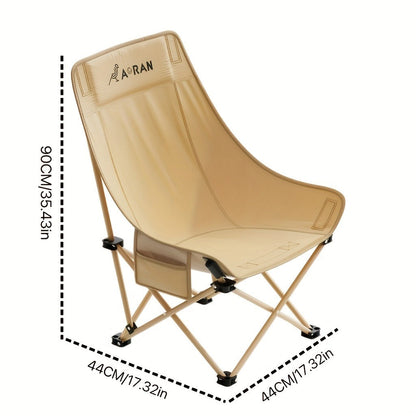 Portable Folding Moon Chair High Back 2pcs – Durable Iron Alloy Frame, Lightweight Foldable Camping Chair for Outdoor Leisure, Fishing